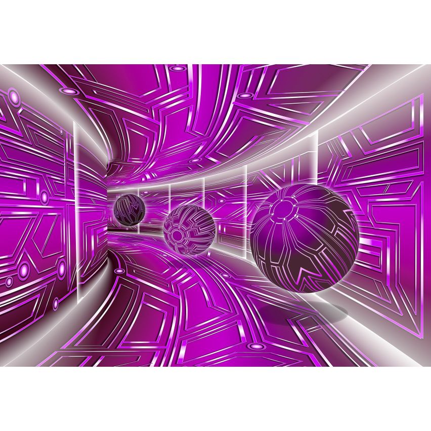 Fototapete-VLIES-DIGITAL TUNNEL-(C10078)-Tapete-Nach-Maß-Lila Technology XXL