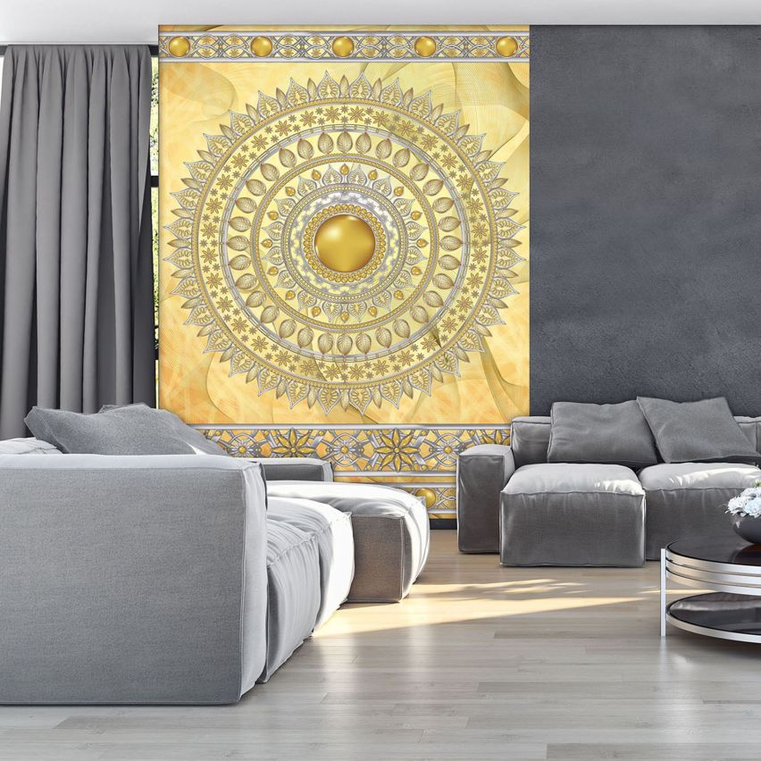 Fototapete-VLIES-MANDALA-(C10117)-Tapete-Nach-Mass-Muster Lehren Heilen Meditation Sanskrit Gottheit Abstrakt XXL