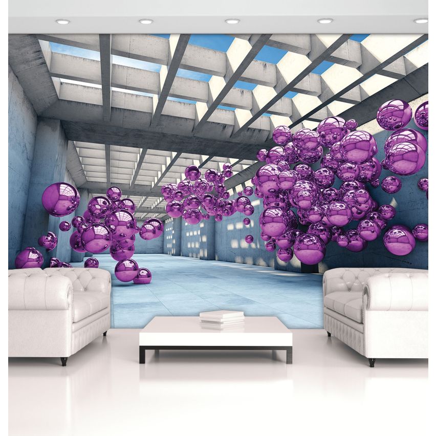 Photo Wall Mural-3D PURPLE MARBLE-(C10133)-NON WOVEN-Wallpaper-Abstract XXL