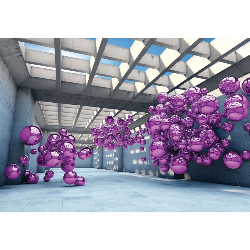 Photo Wall Mural-3D PURPLE MARBLE-(C10133)-NON WOVEN-Wallpaper-Abstract XXL