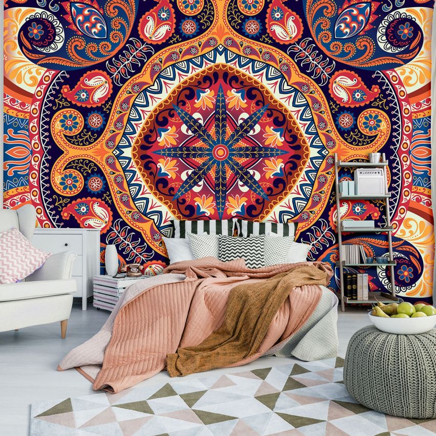 Fototapete-VLIES-MANDALA-(C10142)-Tapete-Nach-Mass-Muster Lehren Heilen Meditation Sanskrit Gottheit Abstrakt XXL