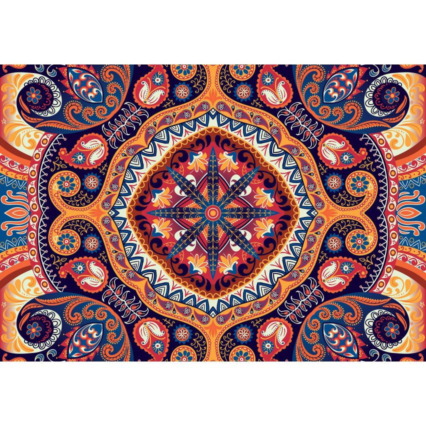 Fototapete-VLIES-MANDALA-(C10142)-Tapete-Nach-Mass-Muster Lehren Heilen Meditation Sanskrit Gottheit Abstrakt XXL