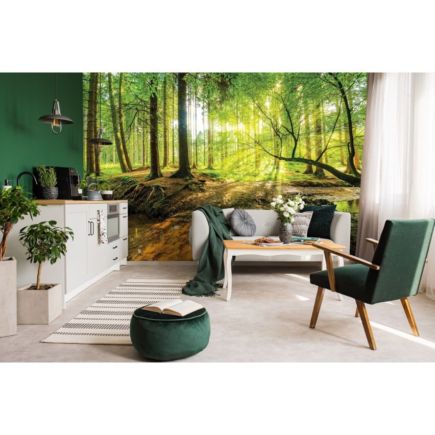 Photo Wall Mural-TROPICAL FOREST-(10513)-NON WOVEN-Wallpaper-Water Pond Tree Sun XXL (Copy)