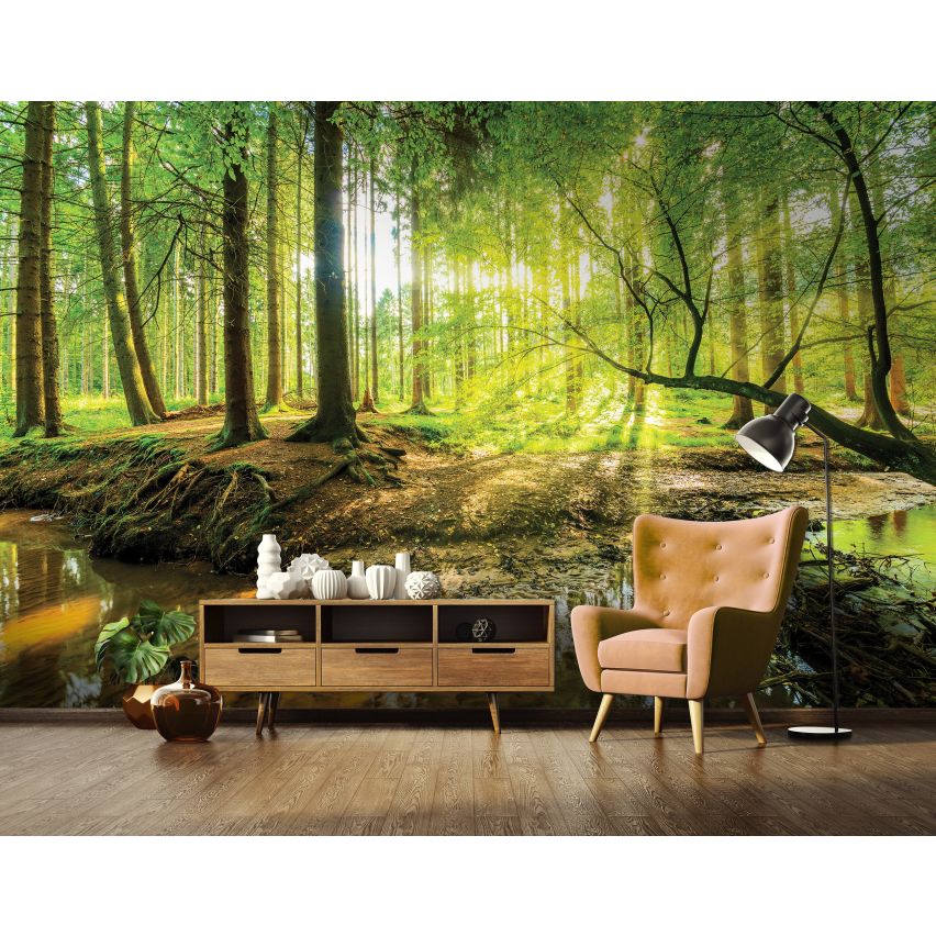 Photo Wall Mural-TROPICAL FOREST-(10513)-NON WOVEN-Wallpaper-Water Pond Tree Sun XXL (Copy)