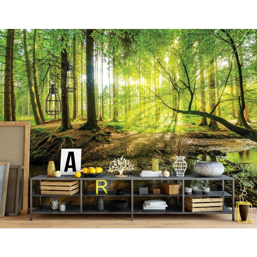 Photo Wall Mural-TROPICAL FOREST-(10513)-NON WOVEN-Wallpaper-Water Pond Tree Sun XXL (Copy)