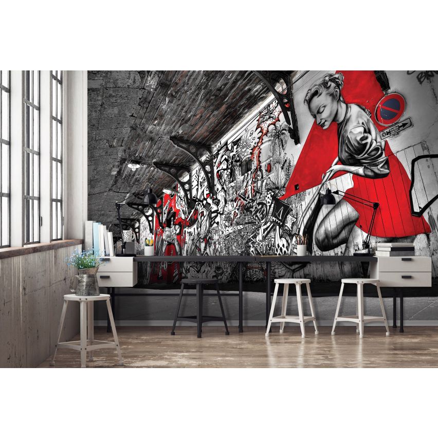 Fototapete JUGEND-(C10517)-Vlies-Tapete-Graffiti Spiele Tiere Gaming Trend Auto Fiction XXL