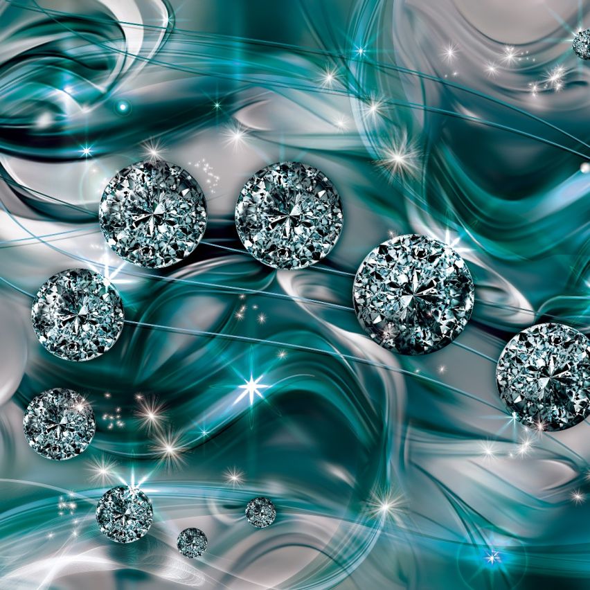 Fototapete-VLIES-DIAMONDS AND PEARLS-(C10578)-Tapete-Nach-Maß-Gold Silber Muster Crystal Strukturen XXL