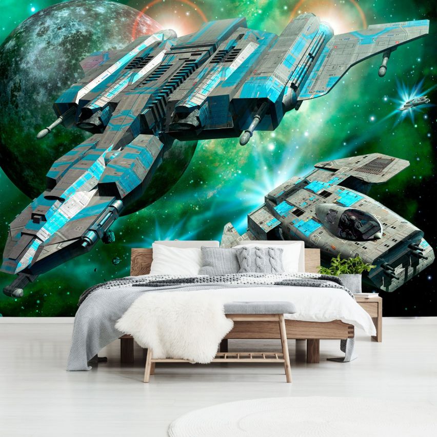 Fototapete GALAXIS CRUSER-(C13291)-Vlies-Tapete-Sterne Planet Universum Weltall XXL