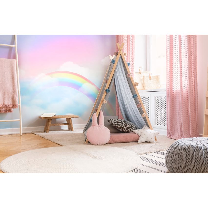 Fototapete-VLIES-REGENBOGEN-(C14416)-Tapete-Nach-Mass-Himmel Farben Wand Kinder-Spielzimmer XXL