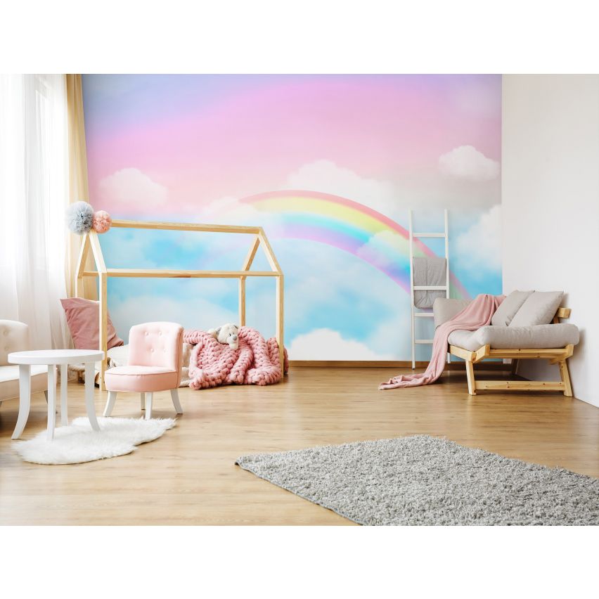 Fototapete-VLIES-REGENBOGEN-(C14416)-Tapete-Nach-Mass-Himmel Farben Wand Kinder-Spielzimmer XXL