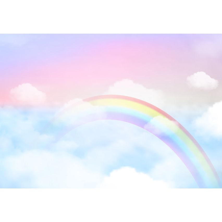 Fototapete-VLIES-REGENBOGEN-(C14416)-Tapete-Nach-Mass-Himmel Farben Wand Kinder-Spielzimmer XXL