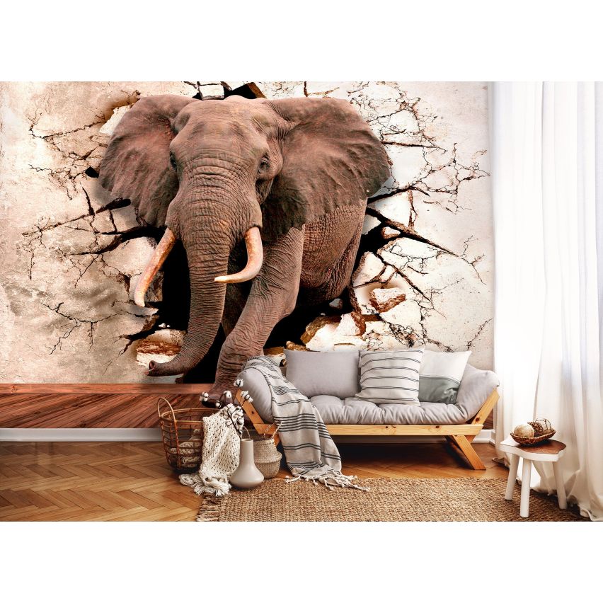 Fototapete-VLIES-ELEFANT-(C14437)-Tapete-Nach-Mass-Tier Wand Kinder-Spielzimmer XXL
