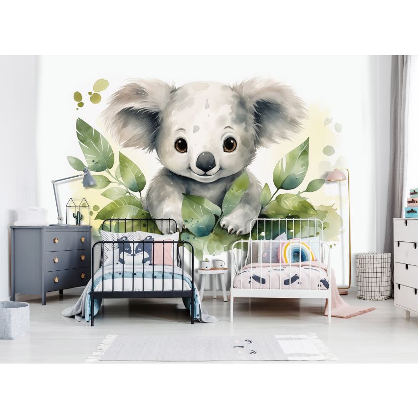 Fototapete-VLIES-KOALA BABY-(C15220)-Tapete-Nach-Mass-Vliestapete-Baby Kind Süße Tiere Spielzimmer XXL
