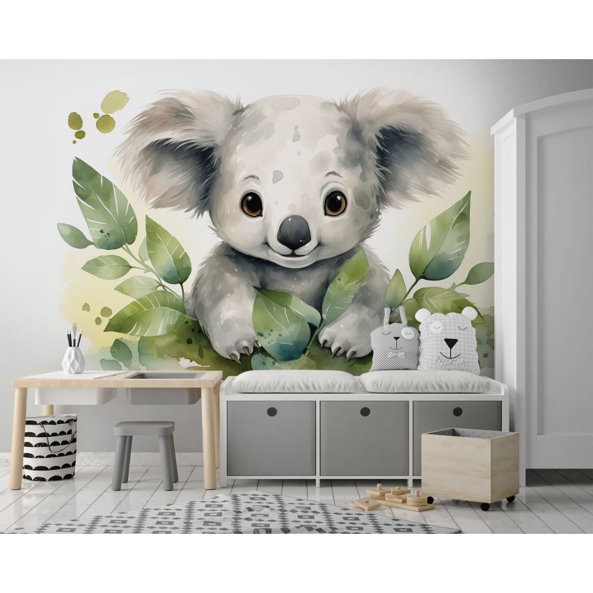 Fototapete-VLIES-KOALA BABY-(C15220)-Tapete-Nach-Mass-Vliestapete-Baby Kind Süße Tiere Spielzimmer XXL