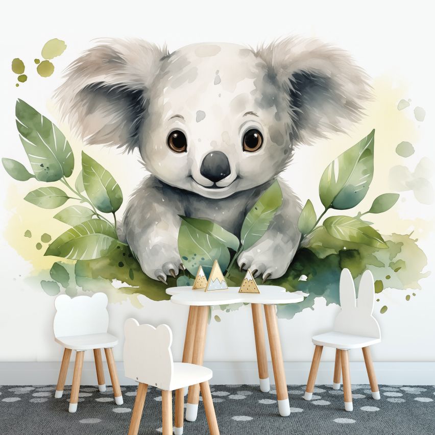 Fototapete-VLIES-KOALA BABY-(C15220)-Tapete-Nach-Mass-Vliestapete-Baby Kind Süße Tiere Spielzimmer XXL