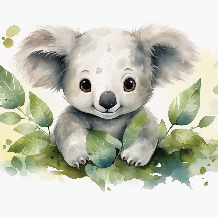 Fototapete-VLIES-KOALA BABY-(C15220)-Tapete-Nach-Mass-Vliestapete-Baby Kind Süße Tiere Spielzimmer XXL
