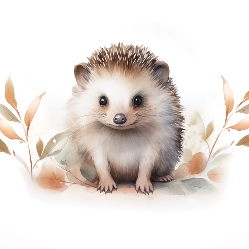 Fototapete-VLIES-IGEL BABY-(C15222)-Tapete-Nach-Mass-Vliestapete-Baby Kind Süße Tiere Spielzimmer XXL