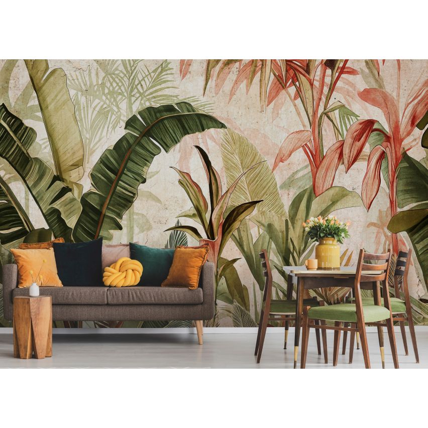 Fototapete-VLIES-TROPICA PFLANZEN-(C15352)-Tapete-Nach-Mass-Dschungel Blumen XXL