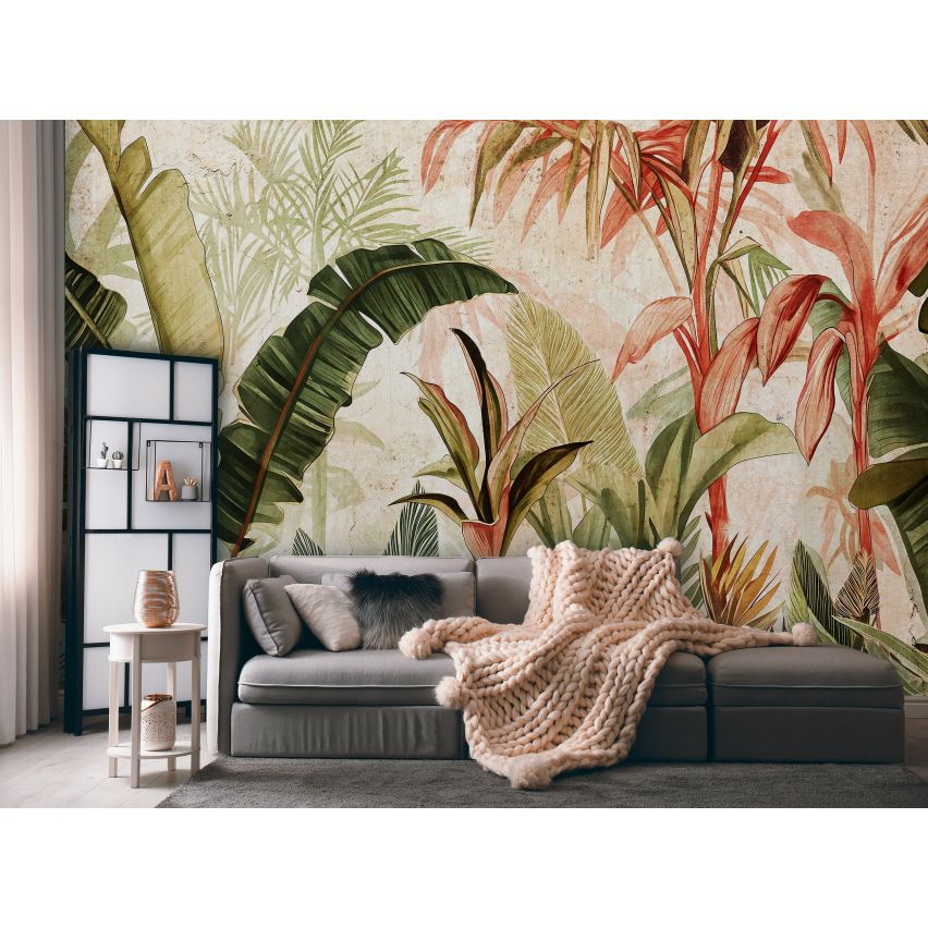 Fototapete-VLIES-TROPICA PFLANZEN-(C15352)-Tapete-Nach-Mass-Dschungel Blumen XXL