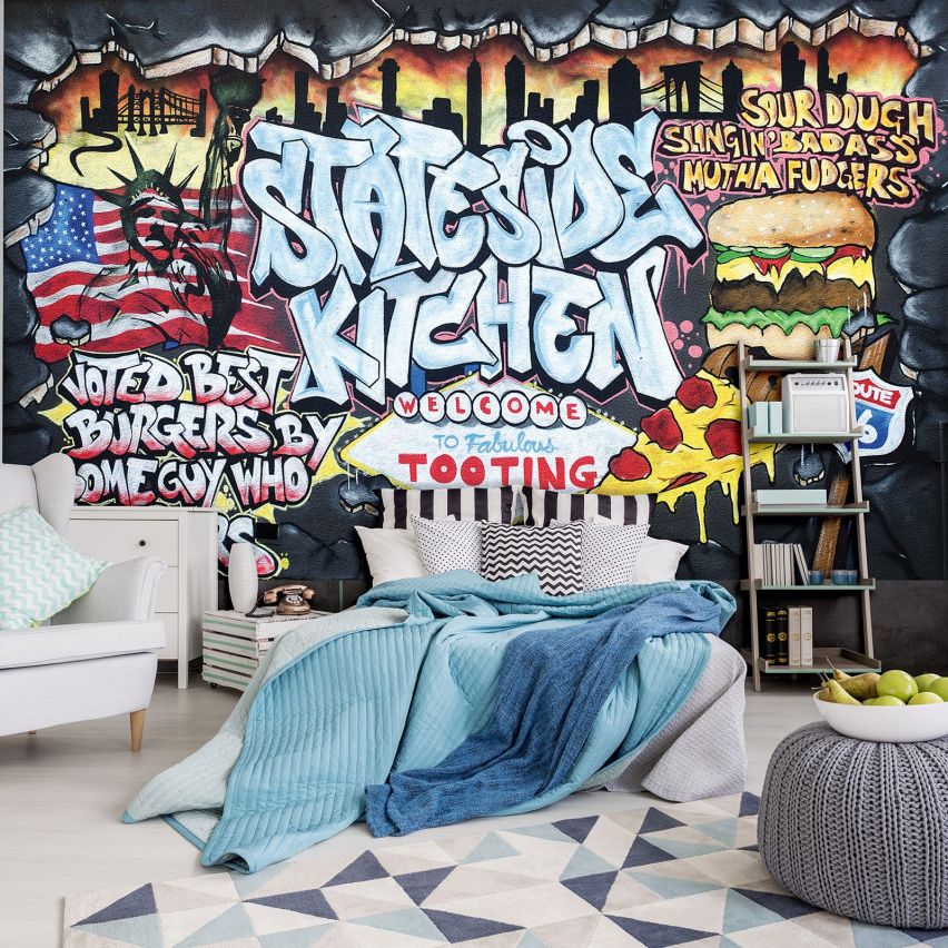 Fototapete-VLIES-GRAFFITI-(C2154)-Wand-Tapete-Nach-Maß-Straßenkunst Sprüh XXL