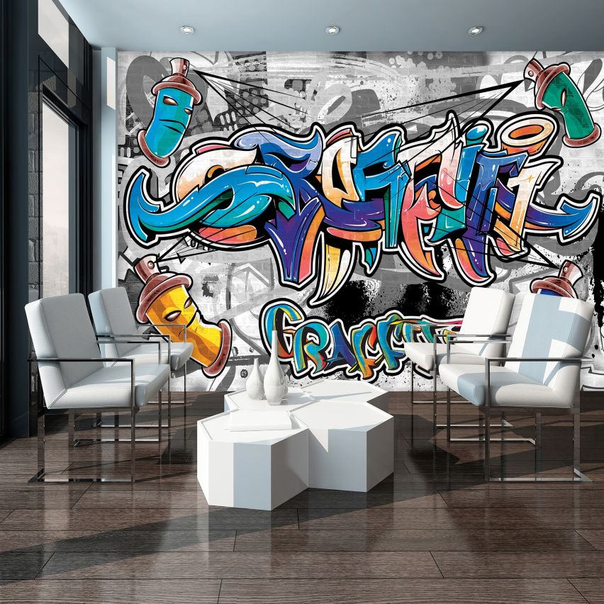 Fototapete-VLIES-GRAFFITI-(C2294)-Wand-Tapete-Nach-Maß-Straßenkunst Sprüh XXL