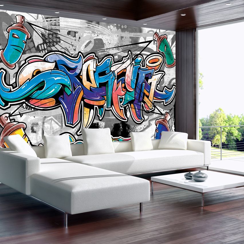 Fototapete-VLIES-GRAFFITI-(C2294)-Wand-Tapete-Nach-Maß-Straßenkunst Sprüh XXL