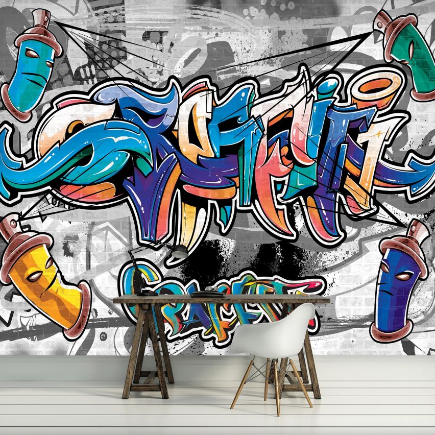 Fototapete-VLIES-GRAFFITI-(C2294)-Wand-Tapete-Nach-Maß-Straßenkunst Sprüh XXL