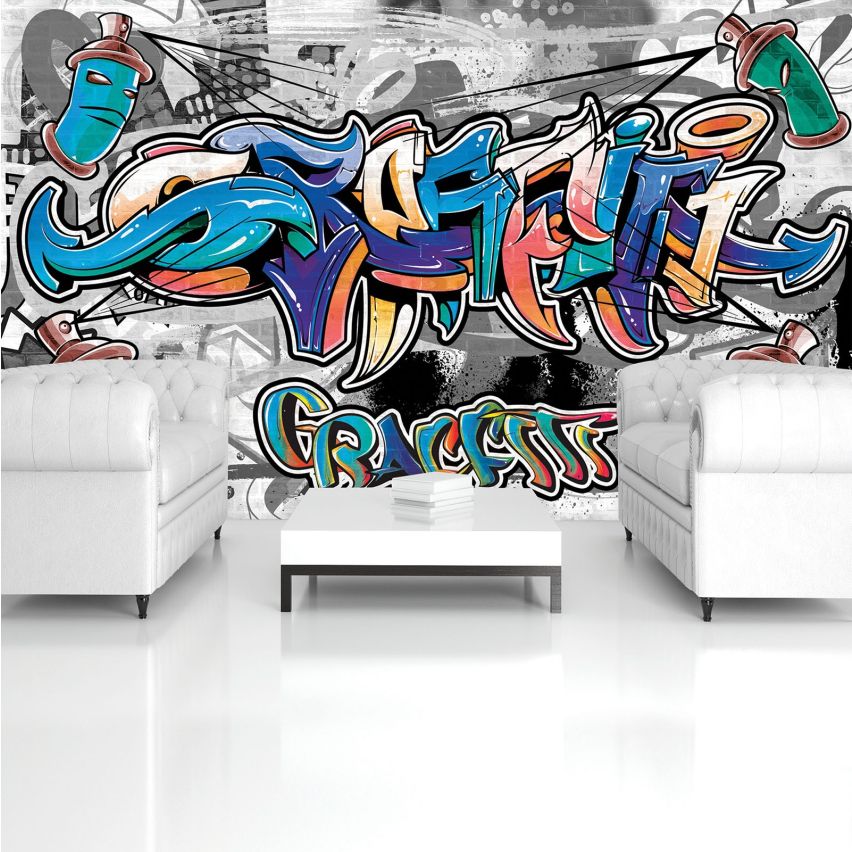 Fototapete-VLIES-GRAFFITI-(C2294)-Wand-Tapete-Nach-Maß-Straßenkunst Sprüh XXL