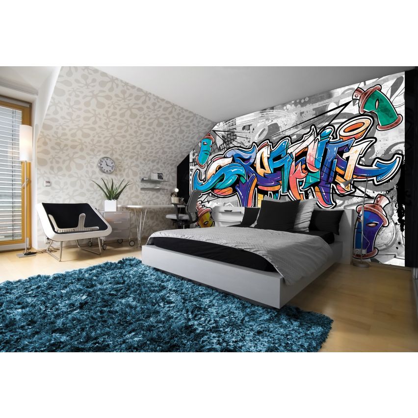 Fototapete-VLIES-GRAFFITI-(C2294)-Wand-Tapete-Nach-Maß-Straßenkunst Sprüh XXL