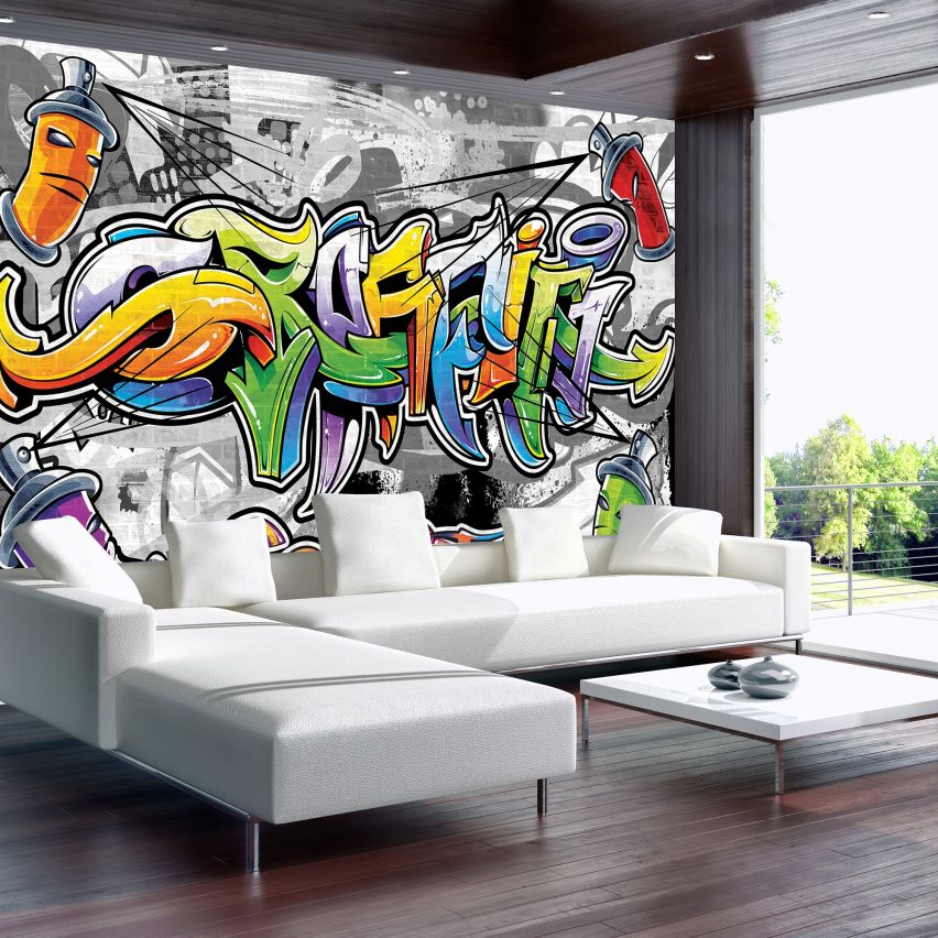 Fototapete-VLIES-GRAFFITI-(C2295)-Wand-Tapete-Nach-Maß-Straßenkunst Sprüh XXL