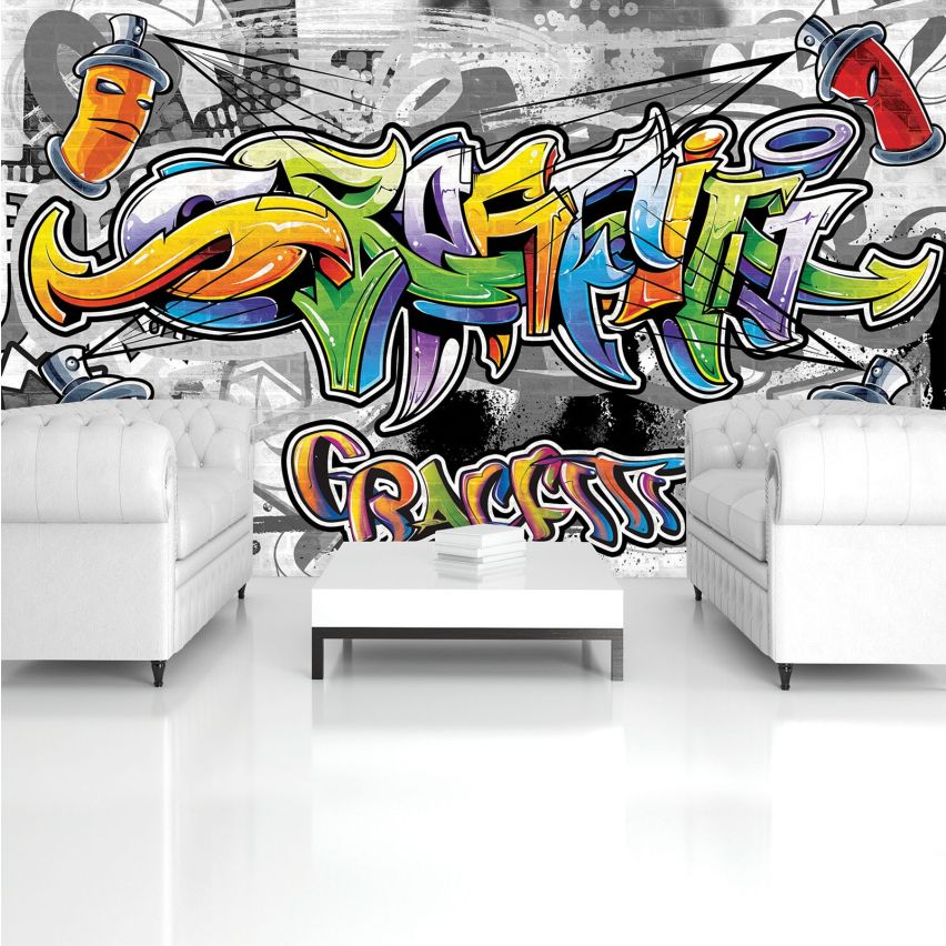 Fototapete-VLIES-GRAFFITI-(C2295)-Wand-Tapete-Nach-Maß-Straßenkunst Sprüh XXL