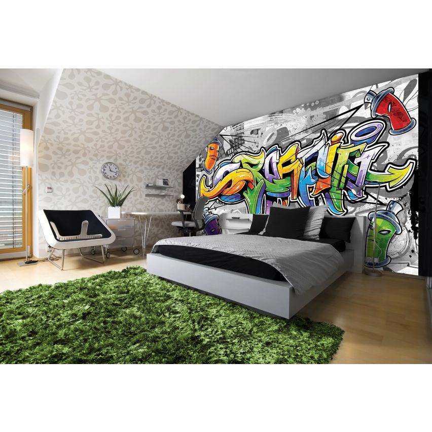 Fototapete-VLIES-GRAFFITI-(C2295)-Wand-Tapete-Nach-Maß-Straßenkunst Sprüh XXL