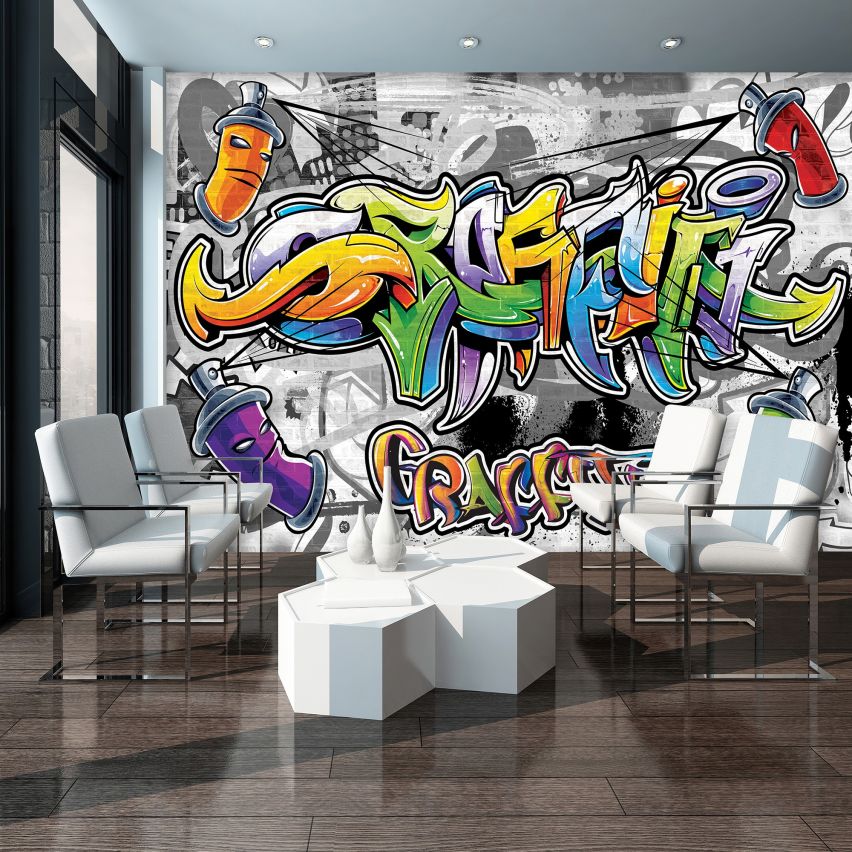 Fototapete-VLIES-GRAFFITI-(C2295)-Wand-Tapete-Nach-Maß-Straßenkunst Sprüh XXL