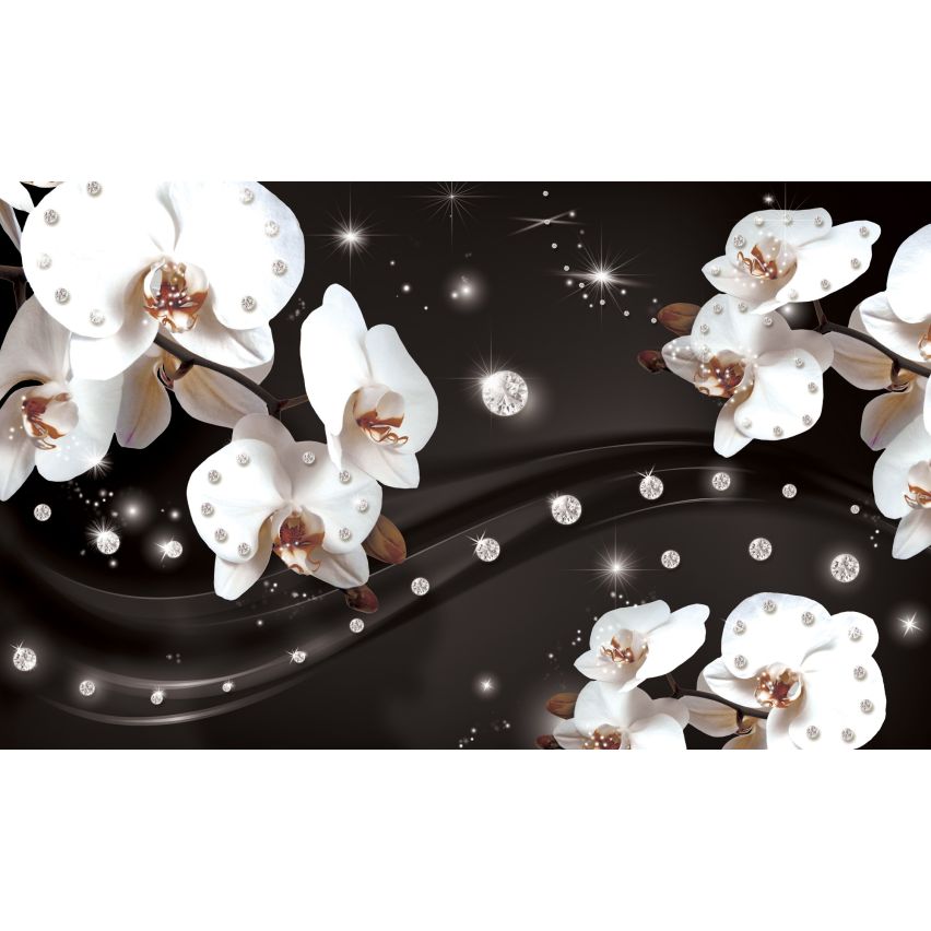 Fototapete-VLIES-DIAMONDS AND PEARLS-(C2311)-Tapete-Nach-Mass-Gold Muster Crystal Strukturen XXL