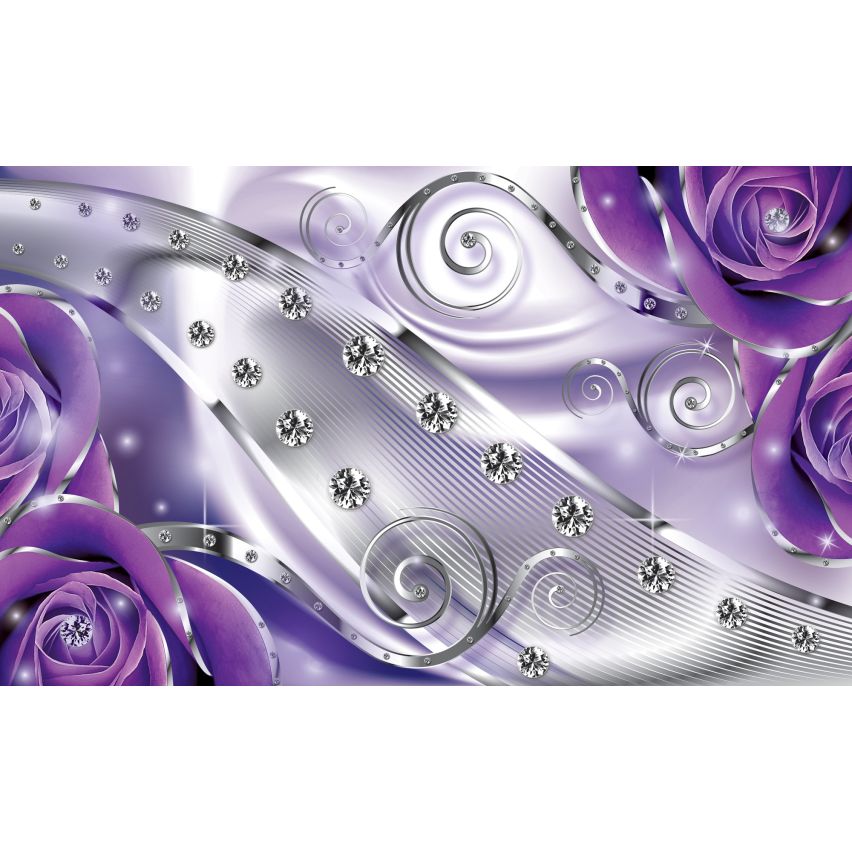 Fototapete-VLIES-DIAMONDS AND PEARLS-(C2497)-Tapete-Nach-Maß-Gold Muster Crystal Strukturen XXL