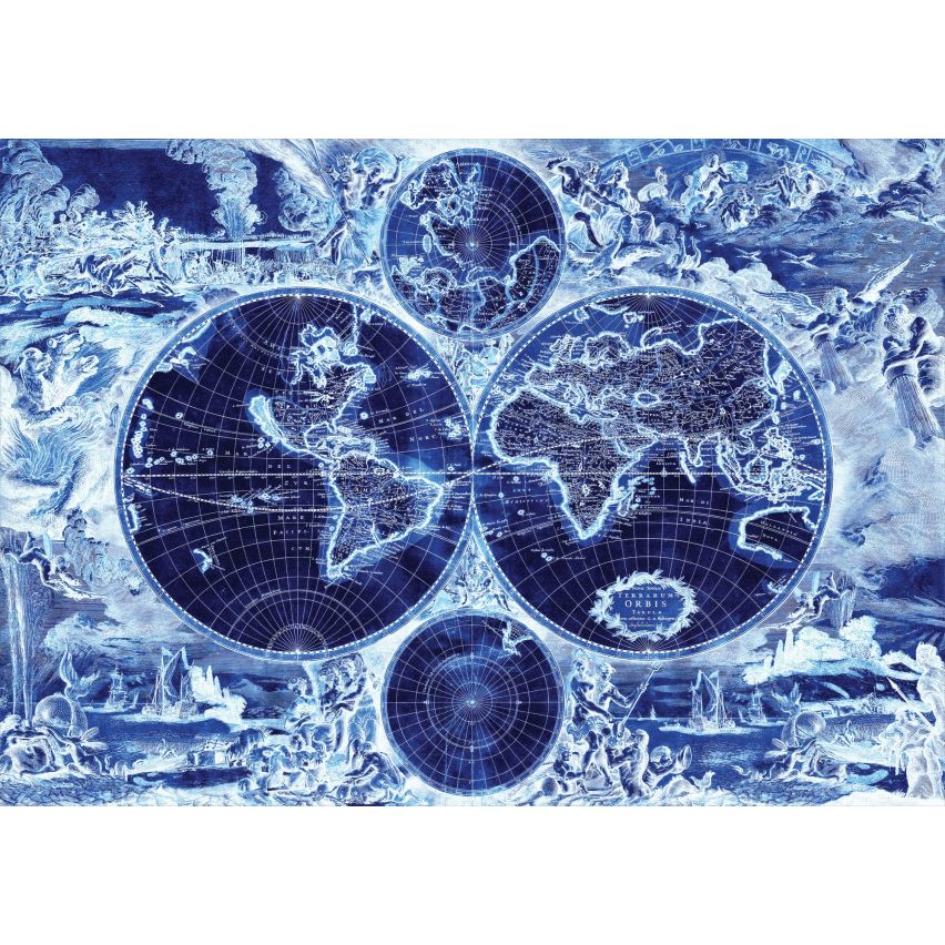 Fototapete-VLIES-WELT KARTE-(C2820)-Tapete-Nach-Maß-Atlas Teile der Welt XXL