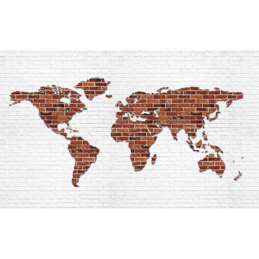 Fototapete-VLIES-WELT KARTE-(C2853)-Tapete-Nach-Maß-Atlas Teile der Welt XXL