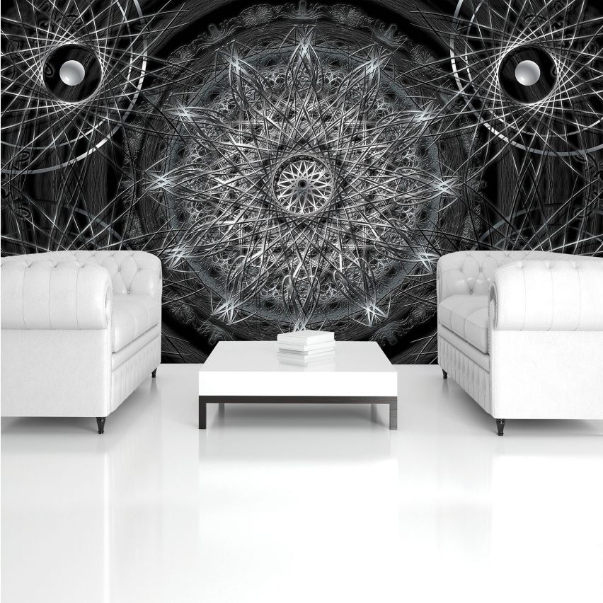 Fototapete-VLIES-MANDALA-(C3050)-Tapete-Nach-Mass-Muster Lehren Heilen Meditation Sanskrit Gottheit Abstrakt XXL