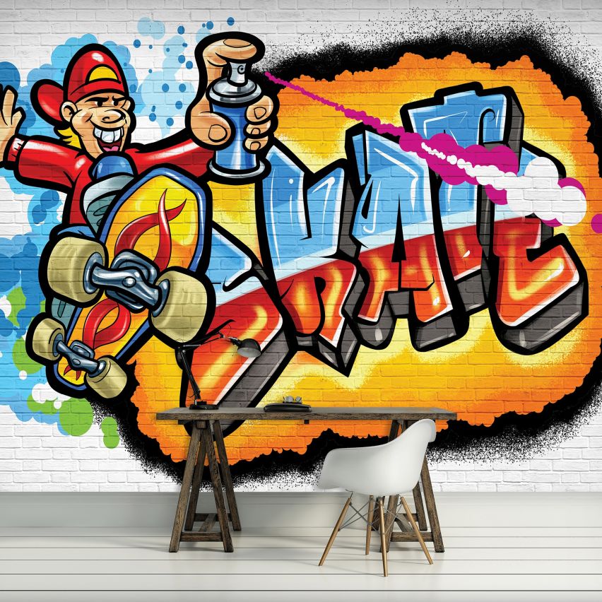 Fototapete JUGEND-(C3052)-Vlies-Tapete-Graffiti Spiele Tiere Gaming Trend Auto Fiction XXL