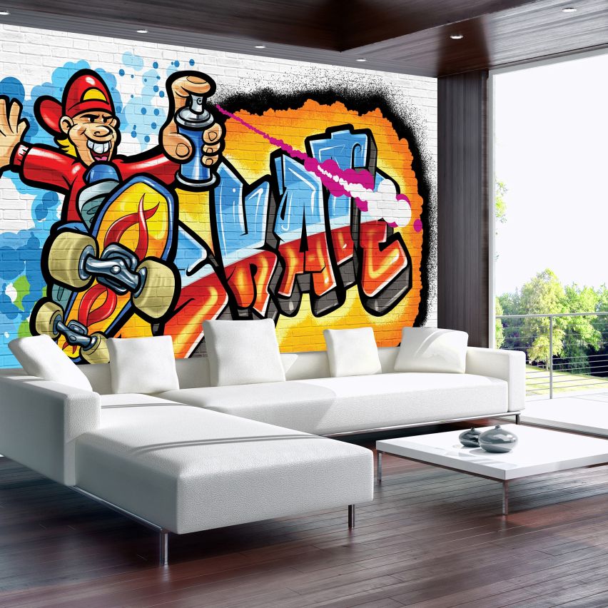 Fototapete JUGEND-(C3052)-Vlies-Tapete-Graffiti Spiele Tiere Gaming Trend Auto Fiction XXL