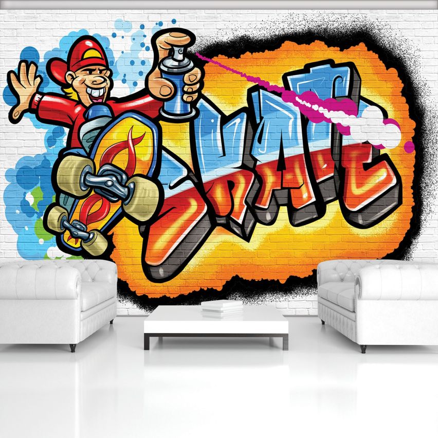 Fototapete JUGEND-(C3052)-Vlies-Tapete-Graffiti Spiele Tiere Gaming Trend Auto Fiction XXL