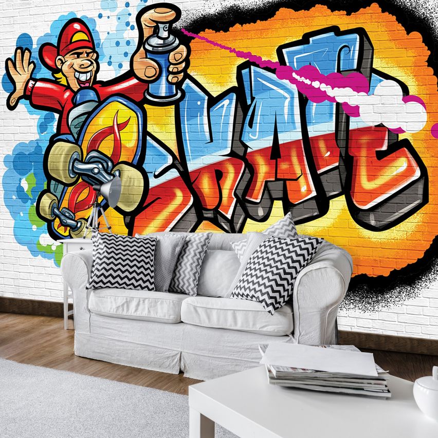 Fototapete JUGEND-(C3052)-Vlies-Tapete-Graffiti Spiele Tiere Gaming Trend Auto Fiction XXL