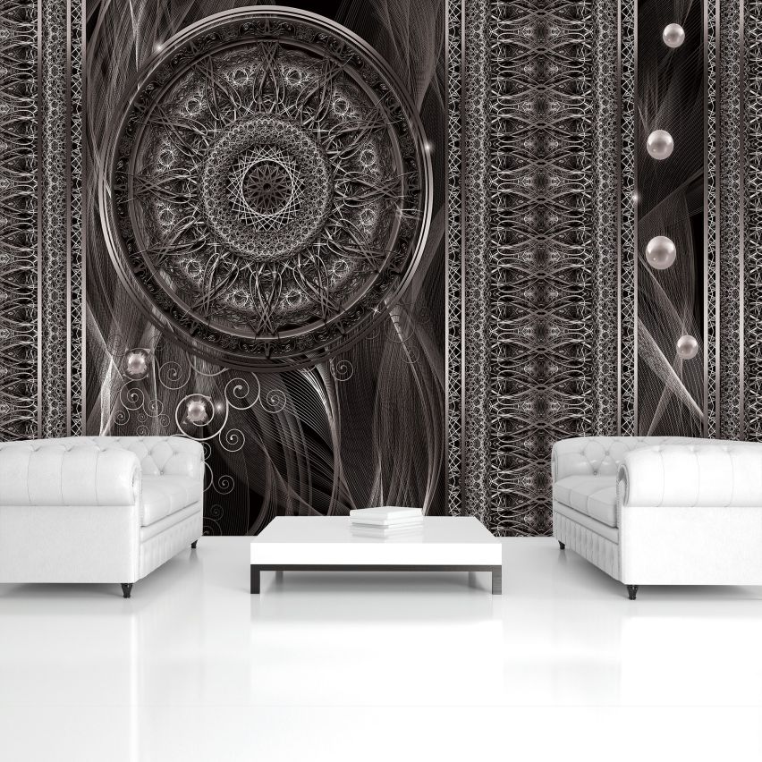 Fototapete-VLIES-MANDALA-(C3092)-Tapete-Nach-Mass-Muster Lehren Heilen Meditation Sanskrit Gottheit Abstrakt XXL