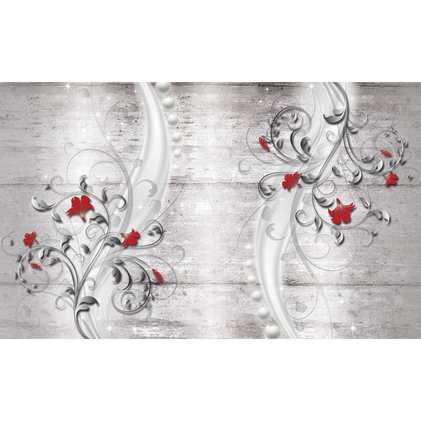Fototapete-VLIES-DIAMONDS AND PEARLS-(C3285)-Tapete-Nach-Maß-Gold Silber Muster Crystal Strukturen XXL