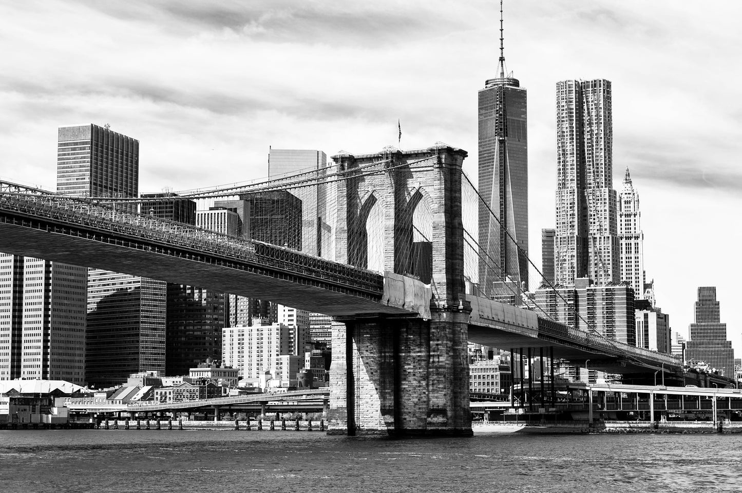 Photo Wall Mural-(3378)-MANHATTAN BRIDGE-NON WOVEN-Wallpaper-Sunset Skyline XXL