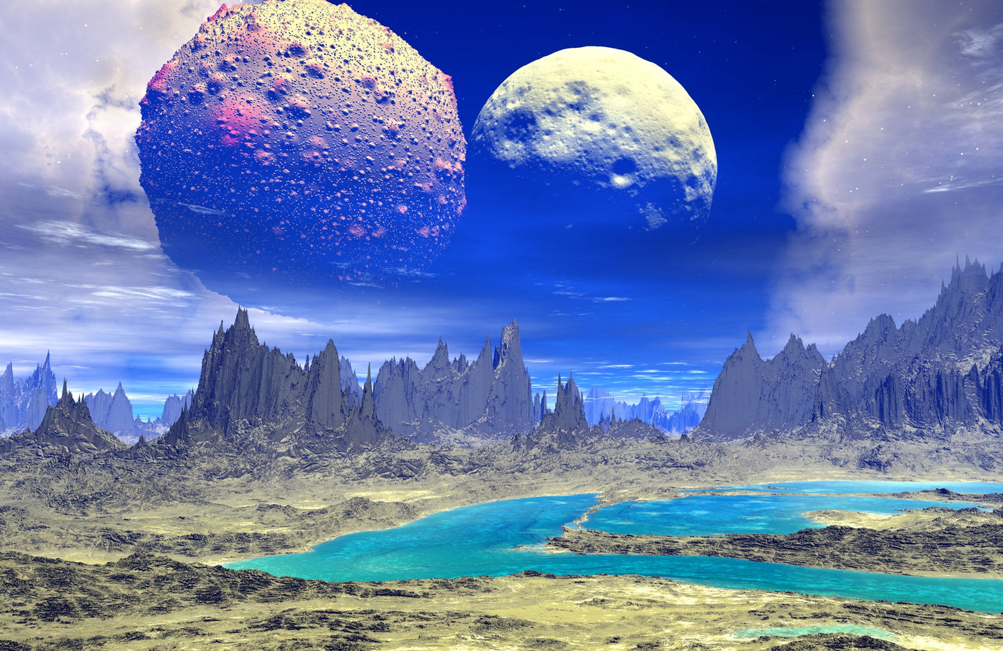Photo Wall Mural-PLANET BLUE-(5288)-NON WOVEN-Wallpaper-Space Milky-way Moon XXL