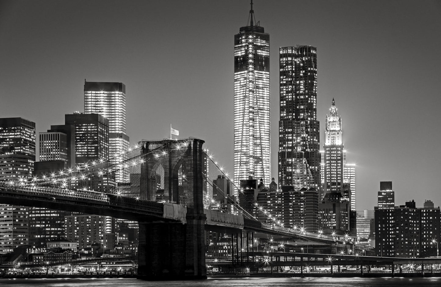 Photo Wall Mural-(5555)-BROOKLYN BRIDGE-NON WOVEN-Wallpaper-New York Light XXL