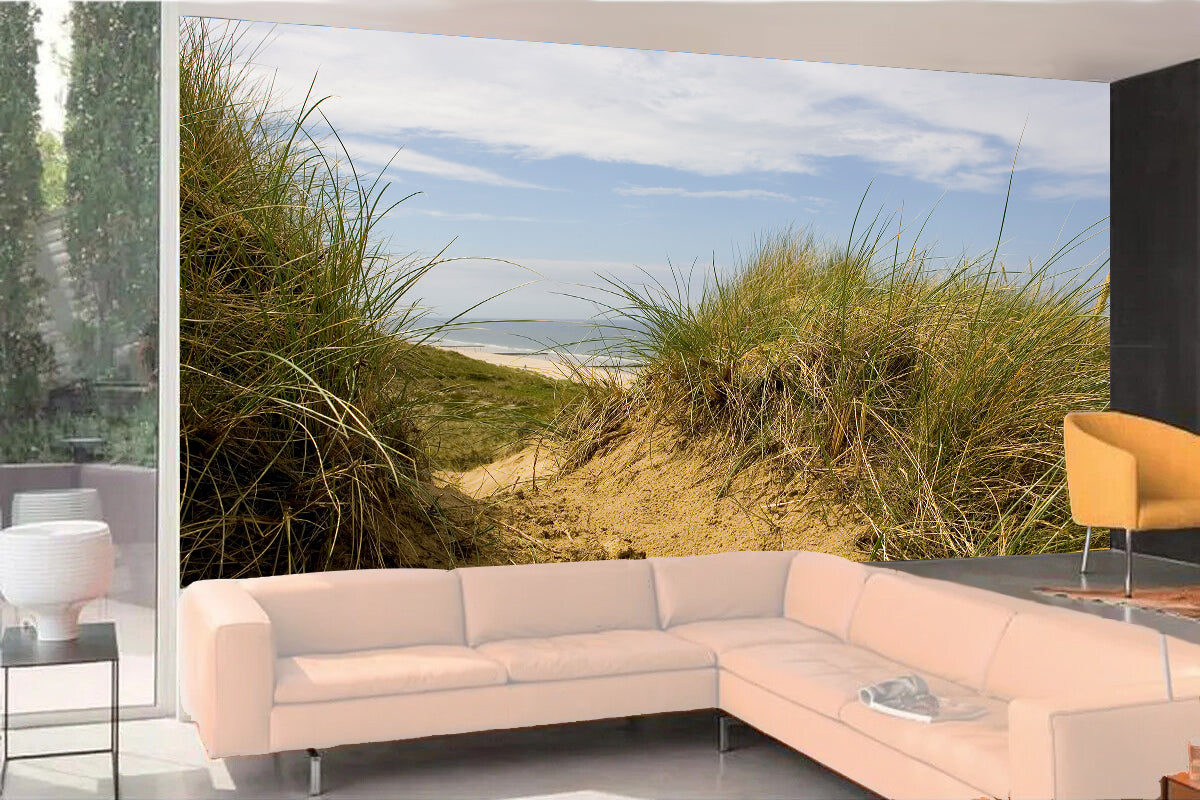 Fototapete VLIES-SANDSTRAND-(5783S)-Dune Gras Tapete XXL