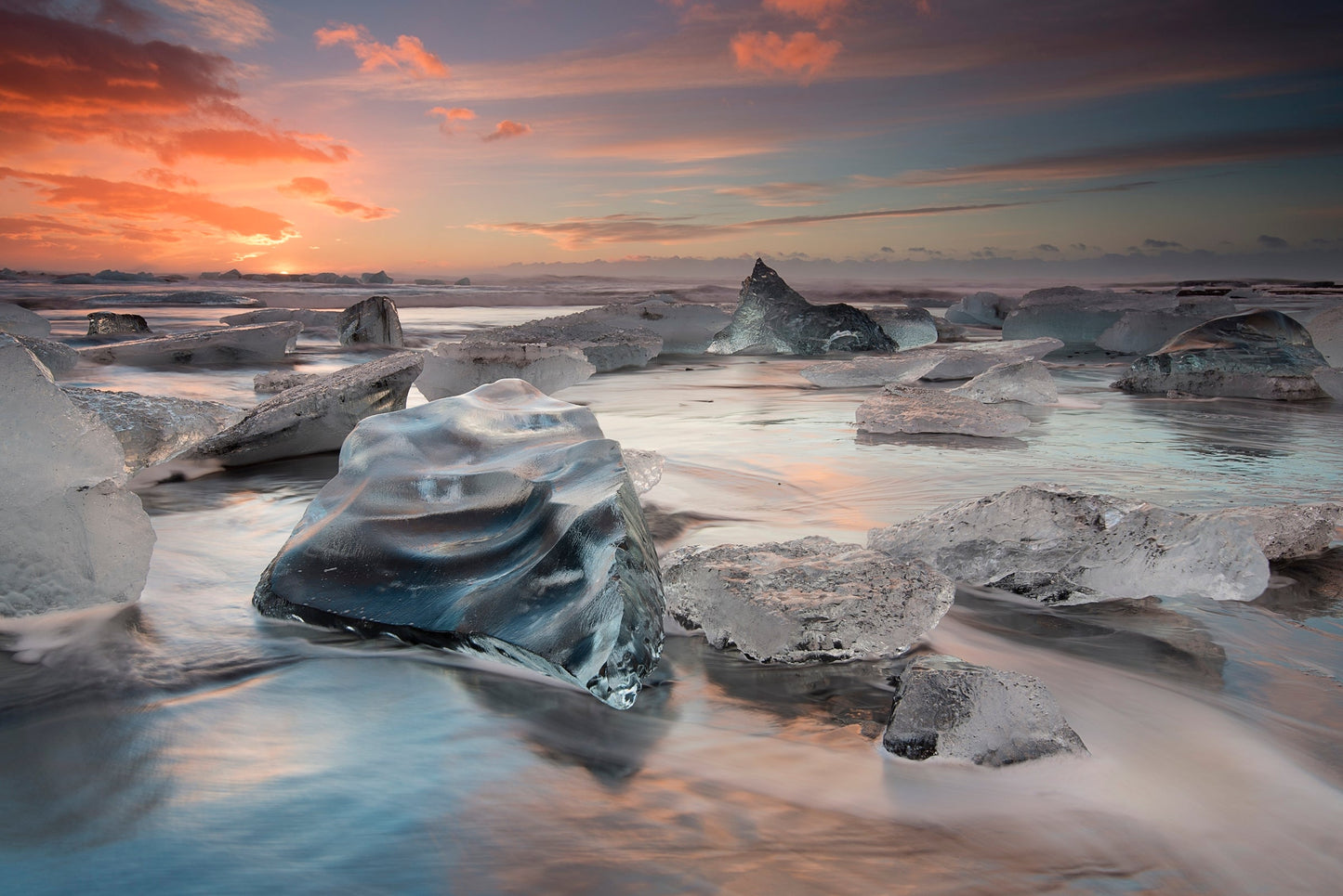 Photo Art Wall Mural-ICE ROCKS-(6509)-NON WOVEN-Wallpaper-Nature Sky Dune Sea XXL