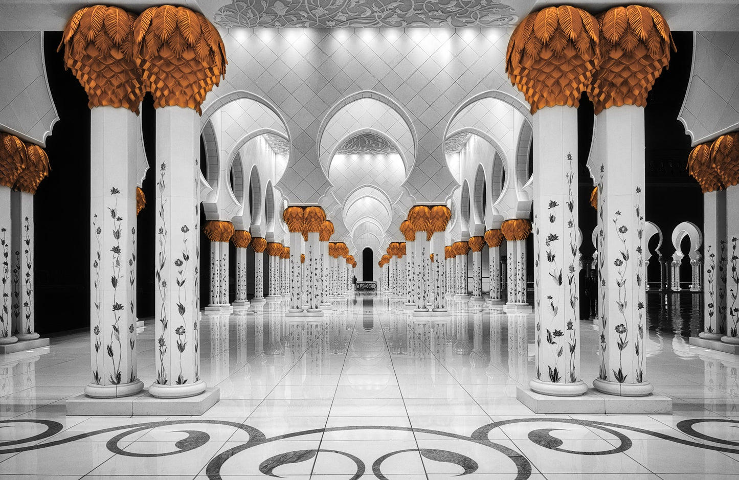 Photo Art Wall Mural-WHITE PILLAR-(6584)-NON WOVEN-Wallpaper-Nature Stone In XXL